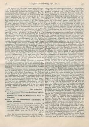 421-423 [Rezension] Stählin, Otto, Zur handschriftlichen Ueberlieferung des Clemens Alexandrinus