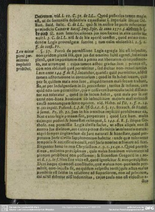 §. 37. Lex minus plene permittens implicite prohibet