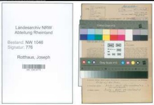 Entnazifizierung Joseph Rotthaus , geb. 31.12.1902 (Angestellter)