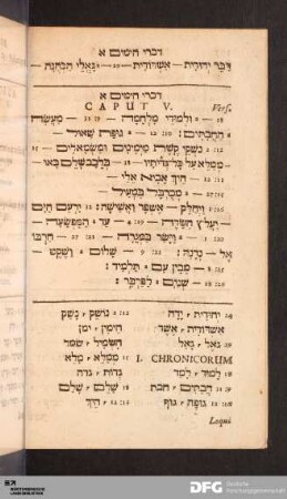 I. Chronicorum.