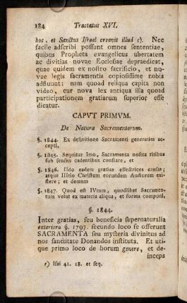 184-188, Caput Primum. De Natura Sacramentorum.