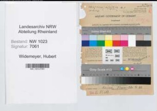 Entnazifizierung Hubert Widemeyer , geb. 08.05.1898 (Verw.Inspektor)