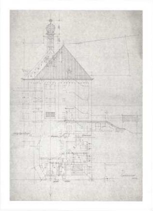 Döllgast, Hans; Passau (Bayern); Votivkirche, Umbau - Grundriss; Schnitt