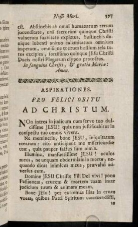 397-399, Aspirationes. Pro Felici Obitu Ad Christum
