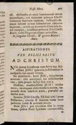 397-399, Aspirationes. Pro Felici Obitu Ad Christum