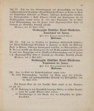 55. Ministerial-Bekanntmachung, den Wechsel in der Hauptagentur der Hamburger Militärdienst-Aussteuer- und Alters-Versicherungs-Gesellschaft zu Hamburg betreffend