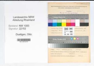 Entnazifizierung Otto Dueltgen, geb. 23.10.1907 (Maler)