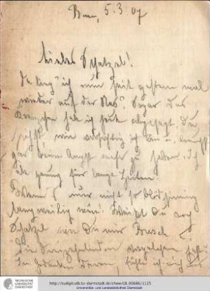 Brief vom 05.03.1907