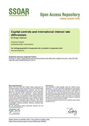 Capital controls and international interest rate differentials