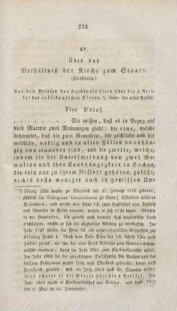 271-285 Ueber das Verhältnis der Kirche zum Staate : Fortsetzung