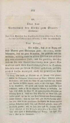 271-285 Ueber das Verhältnis der Kirche zum Staate : Fortsetzung