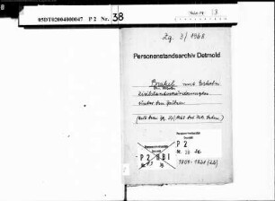 Zivilstandsregister der Juden der Gemeinde Brakel, Kreis Höxter mit den Orten Brakel und Erkeln (GHT 1809-1821) (Gemeinde: Brakel)