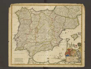 Accuratissima Totius Regni Hispaniae Portugalliaeque Tabula et Typus Novissimus : cum Privilegio D. D. Ordinum Hollandiae Westfrisiaeque