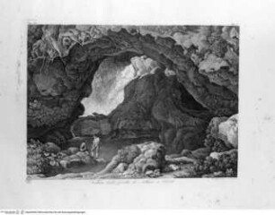 Raccolta delle vedute pittoresche di Roma e de suoi contorni ... volume 1. Parte 1., Tafel 9 (N. 14): Veduta della Grotta di Nettuno a Tivoli