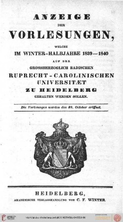 Wintersemester 1839/1840