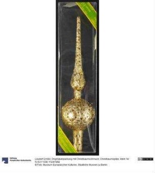 Originalverpackung mit Christbaumschmuck; Christbaumspitze
