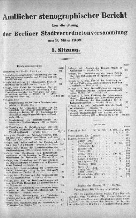 Sitzung 5, 3. März 1932