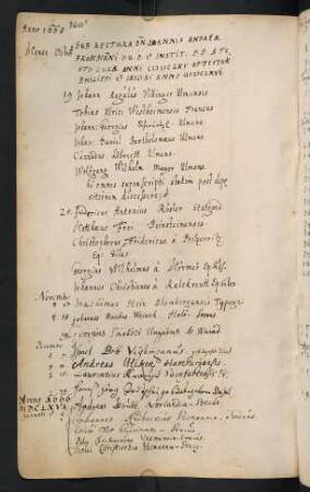 Winterhalbjahr 1665/1666. Rektorat Johann Andreas Frommann