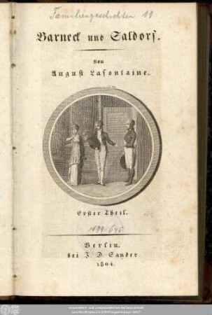 Elfter Band = Erster Theil: Familiengeschichten