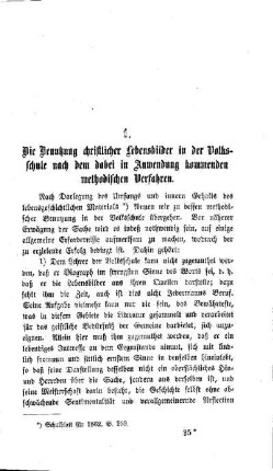 Die Benutzung christlicher Lebensbilder in der Volksschule nach dem dabei in Anwendung kommenden methodischen Verfahren