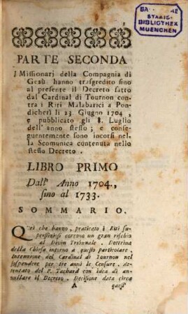 Memorie Storiche Sopra Le Missioni Dell'Indie Orientali, ... Al Sommo Pontefice Benedetto XIV.. 2