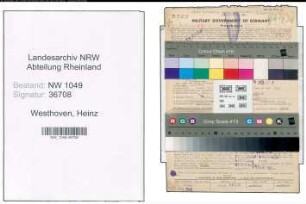 Entnazifizierung Heinz Westhoven , geb. 01.03.1899 (Kaufmann)
