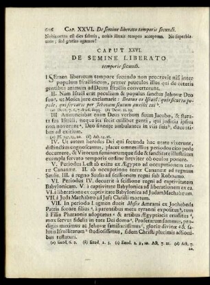 Caput XXVI. De Semine Liberato temporis secundi