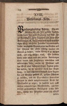 XVIII. Verlobungs-Rede.
