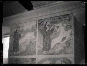 Pfarrkirche; Nordwand-Fresken nach der Restaurierung