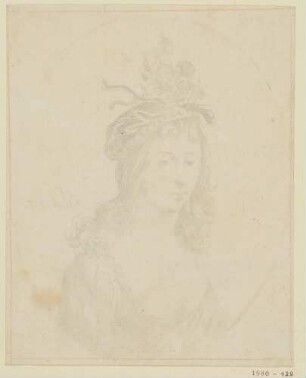 Bildnis einer Frau mit Blumenhut
