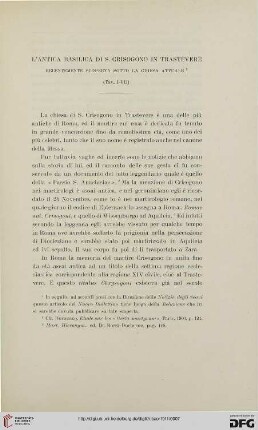 17: L' antica basilica di S. Crisogono in Trastevere recentemente scoperta sotto la chiesa attuale