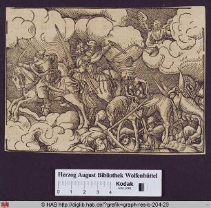 Das erste Siegel aus der Offenbarung des Johannes, die Apokalyptischen Reiter (Offenb. 6, 1).