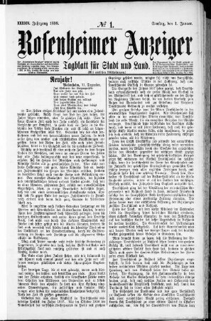 Rosenheimer Anzeiger : Tagblatt für Stadt und Land ; (mit amtlichen Mitteilungen). 1898 = Jg. 44