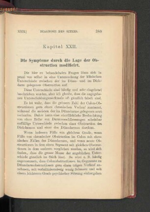 Kapitel XXII. Die Symptome durch die Lage der Obstruction modificirt.