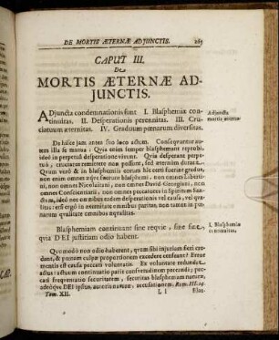 Caput III. De Mortis Æternæ Adjunctis.