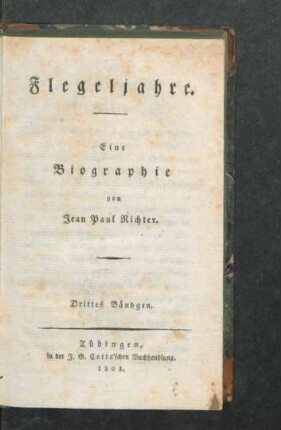 Bdch. 3: Flegeljahre