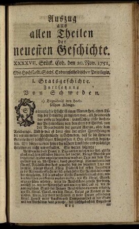 XXXXVII. Stück. Cob. den 20. Nov. 1751.