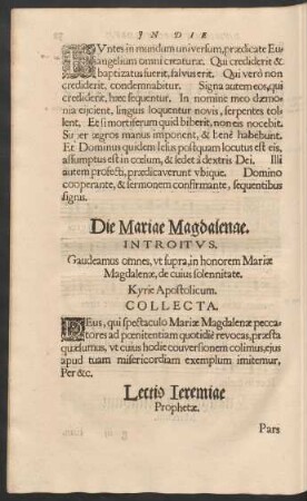 Die Mariae Magdalenae.