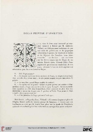 5. Pér. 9.1924: Degas peintre d'assiettes