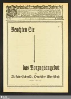 Börsenblatt für den deutschen Buchhandel : bbb ; Fachzeitschr. für Verlagswesen u. Buchhandel