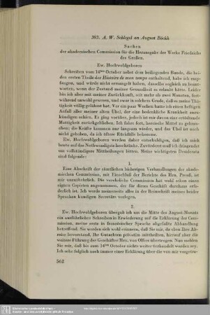 August Wilhelm von Schlegel an August Böckh, Bonn, 15.11.1841