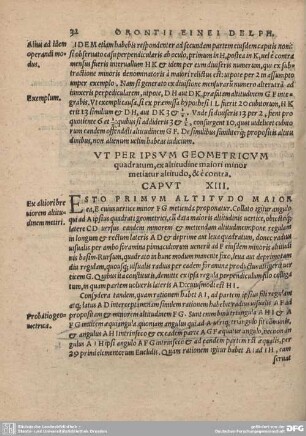 UT PER IPSUM GEOMETRICUM quadratum, ex altitudine maiori minor metiatur altitudo, & e contra. CAPUT XIII.