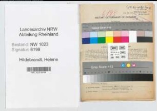 Entnazifizierung Helene Hildebrandt , geb. 24.08.1892 (Techn.Lehrerin)