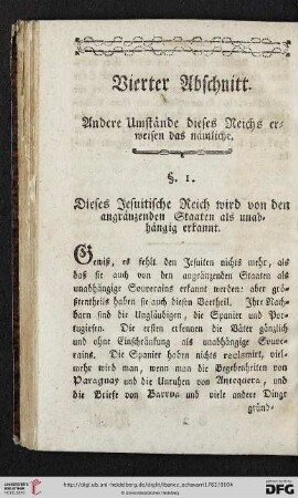 Vierter Abschnitt: Andere Umstaende dieses Reichs erweisen das naemliche