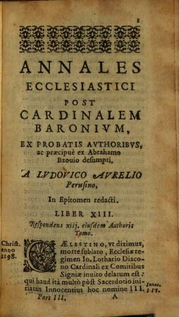 Annales ecclesiastici Caesaris Baronii S.R.E. Card. : accessit Baronii supplementum chronologicum ad Christi annum 1665, 3