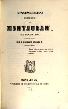 Monuments historiques de Montauban : première série