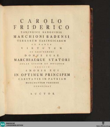 1: Historia Zaringo Badensis
