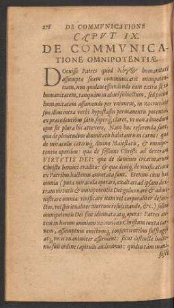 Caput IX. De Communicatione Omnipotentiae.