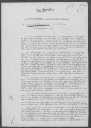 Asselfingen: Inspektionsbericht 1953