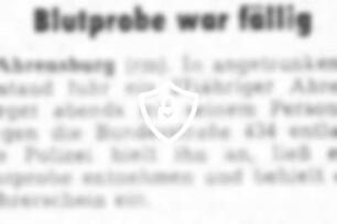 Blutprobe war fällig